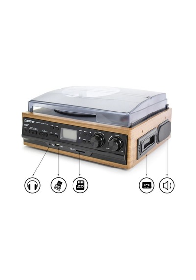 Ahşap Pikap Radyo, Kaset, Usb, Sd, Bluetooth Fm Radyo Retro Plak Çalar