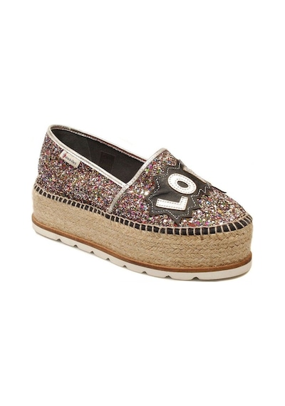 Espadrilles J.love Simli Love Yazı İle Detaylı Hasır Tabanlı Dolgu Topuklu Kadın Ayakkabı Renk