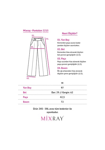 Mixray 2215 Kadın Rustik Ayarlamalı Esnek Bel Bohem Şalvar Pantolon Siyah