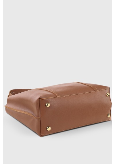 Housebags Kadın Taba Üç Bölmeli Deri Görünümlü Shopper Çanta 269 Taba