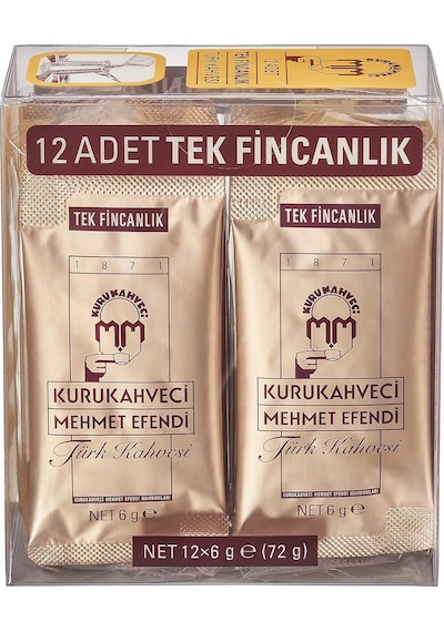 Kurukahveci Mehmet Efendi Türk Kahvesi 6 Gr X 12 Adet Öğütülmüş
