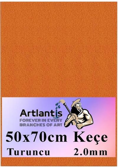 50x70 Cm Keçe 2.0 Mm 1 Adet Renkli Hobi Keçesi Elişi Keçesi Anasınıfı Kreş Okul Öncesi Turuncu