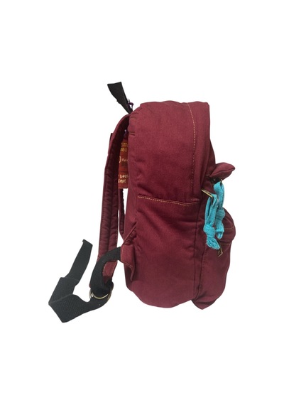 Old Cotton Cargo Kaliteli Salaş Küçük Boy Siyah Vintage Disayn Günlük Sırt Gezi Çantası 25x30cm Bordo