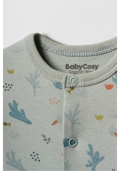 Babycosy Organic Wear %100 Organik Pamuk,2 Li Bebek Patikli Tulum,uzun Kollu,çıtçıtlı Set,bebek Ve Yenidoğan Serisi,unisex Krem
