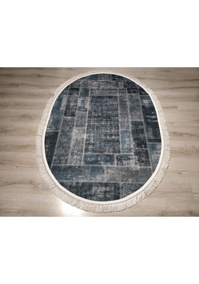 Yamalıhome Angel 1444-02 Patchwork Antrasit 120X180 Cm Saçaklı Ov