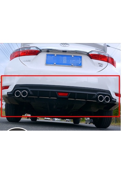 Toyota Corolla Uyumlu Difüzör Arka Tampon Eki Siyah 4egzoz 2016+
