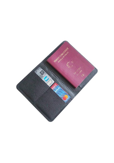 Vip Gift Voyager Hakiki Deri Pasaport Kılıfı Siyah Çok Renkli