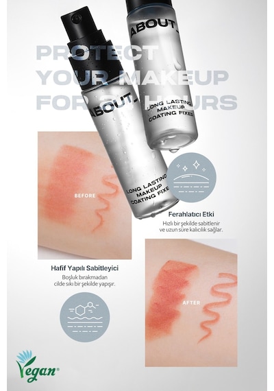 About Tone Ekstra Güçlü Nemlendirici Tere Dayanıklı Makyaj Sabitleme Spreyi ABOUT TONE LongLasting Makeup Fixer