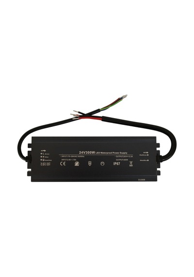 HazarLed 24 Volt 12,5 Amper Ip67 Su Geçirmez Dış Cephe Led Adaptör 300 Watt