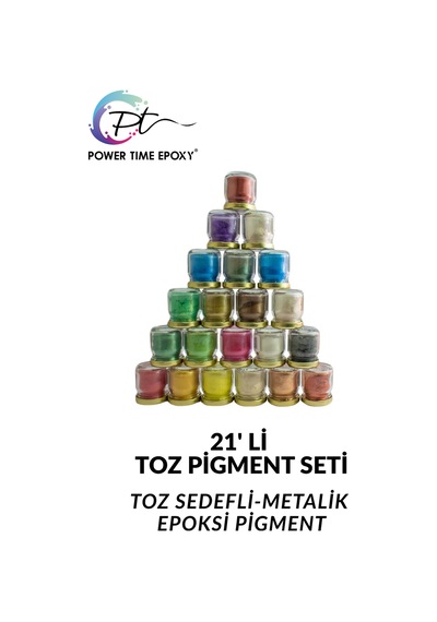 21'li Toz Sedefli Epoksi Pigment Boya Seti Avantaj Power Time Epo