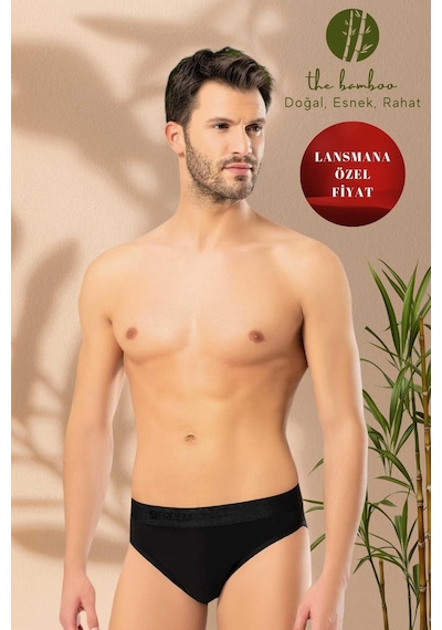 Weweus Siyah Erkek Süper İnce Doğal Bambu Lüks Slip 1011 Siyah