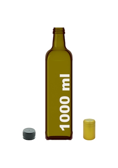 Afracam Maraska Yeşil 1000 ML Kilitli Kapaklı ve Kapüşonlu Boş Cam Şişe