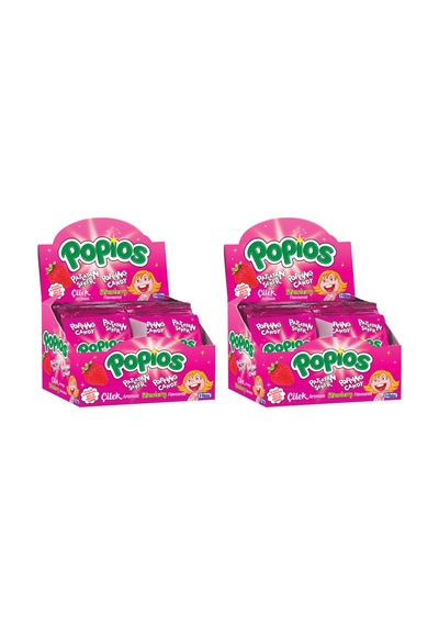 Hleks Patlayan Şeker Papios 40 Adet Çilek 2 Paket