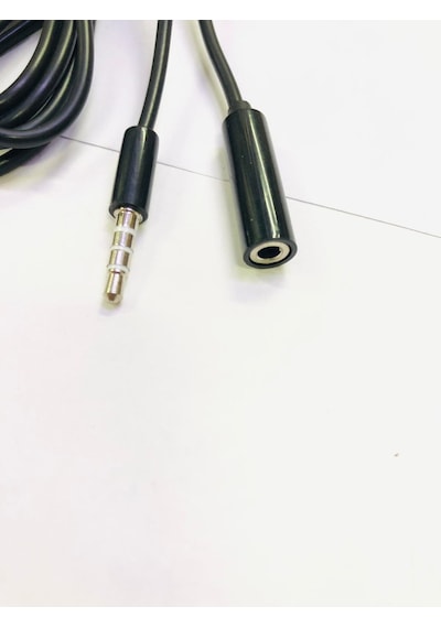 DESTE ELEKTRONİK 4 BOĞUM 3.5MM KULAKLIK UZATMA KABLOSU 1.5M SİYAH