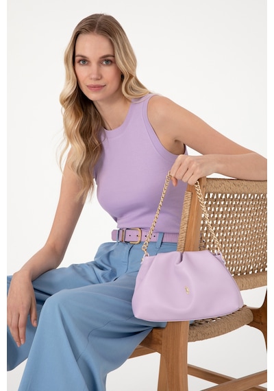 U.S. Polo Assn. Kadın Lila Kuzu Derisi Kol Çantası 50318231-VR034