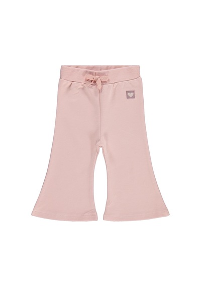 Civil Baby Civil Basic Kalp Etiketli İspanyol Paça 6-18 Ay Eşofman Altı - Pembe Pudra Pembesi
