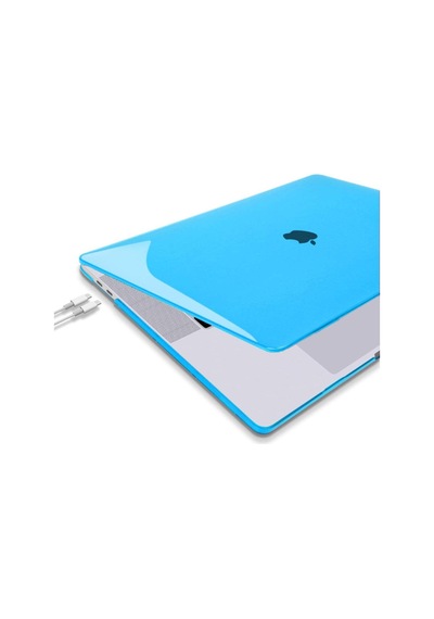 13" Apple Uyumlu MacBook Pro A2338 M1 Kristal Mavi Kılıf Koruyucu + Ekra