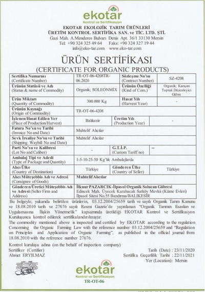 Ilpasol Organik Soleonmix Solucan Gübresi+Leonardit Granül Gübre