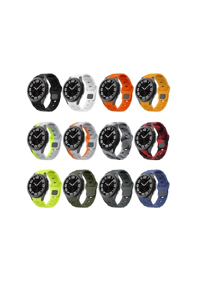 Galaxy Watch Uyumlu 6 44mm Zore Krd-116 20mm Futbol Desenli Spor Tasarımlı Silikon Kordon-siyah