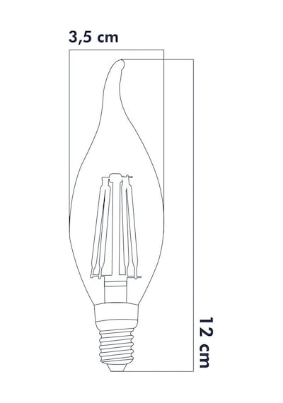 Rustik E14 Led Ampul Kıvrık Uç 6w 3000k Gün Işığı 5'li Erd-83