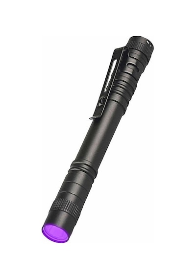 Valkyrie 395nm Ultraviyole Uv Kalem El Feneri - Alüminyum Darbeye Suya Dayanıklı Cep Feneri Klipsli Kalem Fener Blacklight Siyah