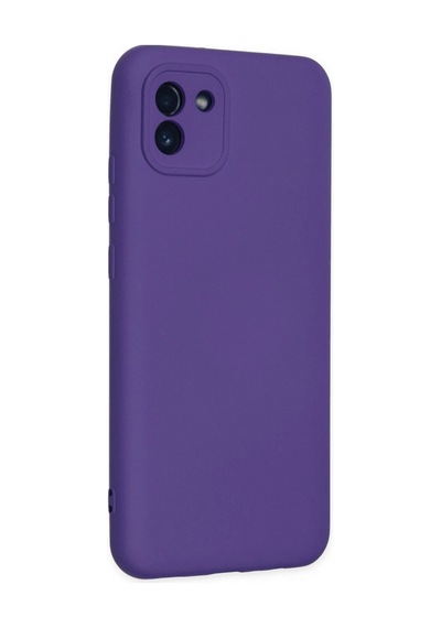 Samsung Galaxy Uyumlu A03 Kılıf Nano İçi Kadife Silikon - Mor İtdark26489