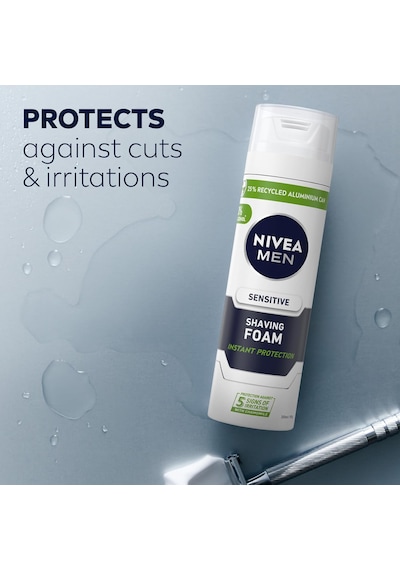 Nıvea Men Erkek Hassas Tıraş Köpüğü 200 Ml, Hassas Ciltlere Özel Hızlı Koruma, Yanma Karşıtı, s Sku: Smg8690010386014 Altın