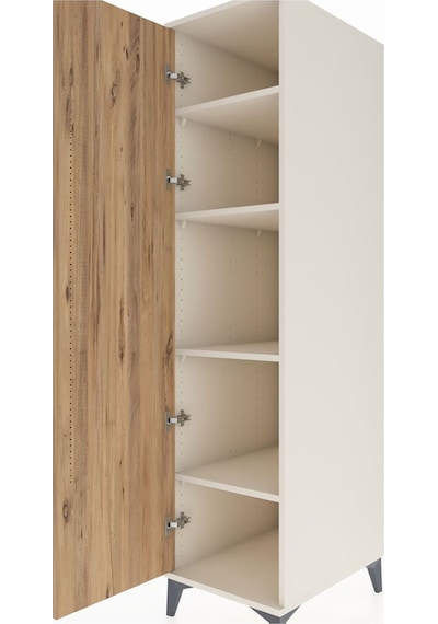 Kronos Dolap 4 Raflı Tek Çekmeceli Tek Kapaklı 44x59x182 Aytaşı-çam Aytası