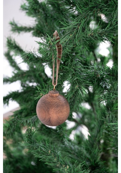 X Den.ınteriors Yılbaşı Ahşap 2 Li Set Top Topaç Noel Ağaç Süsü Venge - 667571794