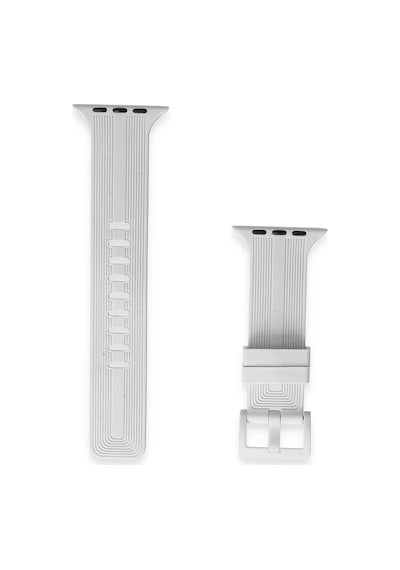 Gld-spt- Newface Apple Uyumlu Watch 38mm Kr408 Çizgili Silikon Kordon - Beyaz