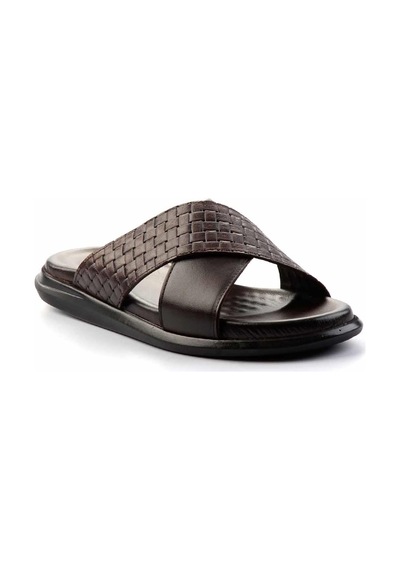 Bambi Kahve Leather Erkek Terlik E04433045043 Kahve