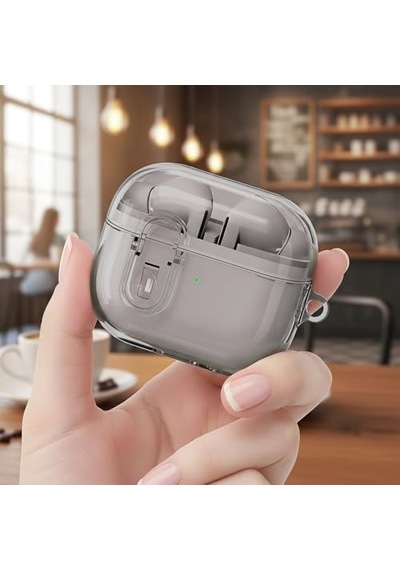 Galaxy Buds 3 Pro Kılıf Güvenli Kilitli Koruma Kılıfı Füme