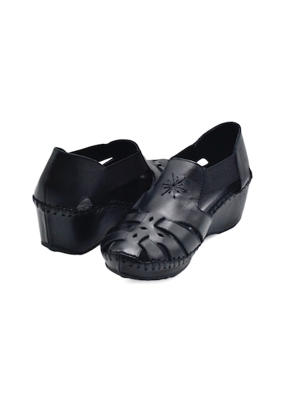 Kadın Comfort Deri Sandalet Siyah 18793056 Yetişkin