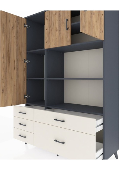 Hyperion Dolap 7 Raflı 5 Çekmeceli 3 Kapaklı 132x44x195 Antrasit-çam/aytaşı Atlas Çam/aytası Hyperion Dolap 7 Raflı 5 Çekmeceli 3 Kapaklı 132x44x195 Antrasit-çam/aytaşı Atlas Çam/aytası