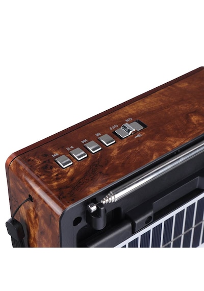 Ktf-1668 Nostalji Radyo Bluetooth Hoparlör Fenerli Solar Şarjlı