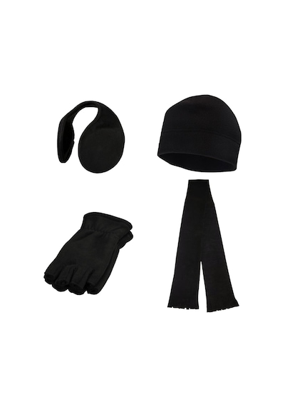 Axe Sportswear Kışlık Parmaksız Polar Eldiven - Bere - Atkı - Kulaklık 4'lü Set