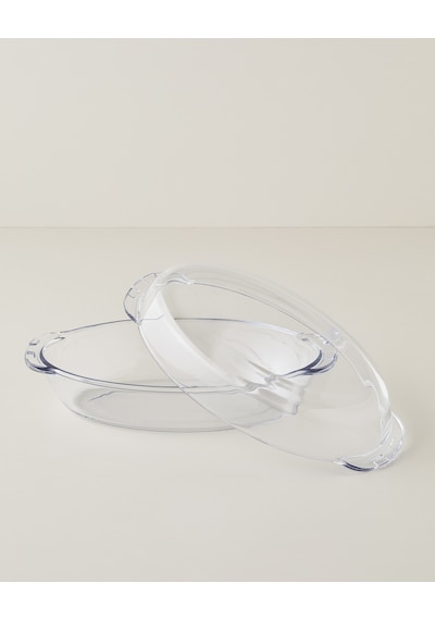 English Home Bake&serve Cam Oval Kapaklı Fırın Kabı 19x34 Cm Şeffaf Şeffaf