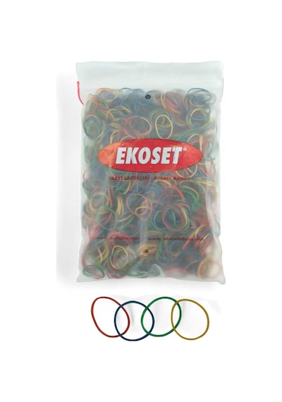 Ekoset Renkli Küçük Paket Toka Lastiği 4 Renk 40 MM 1000 Adet