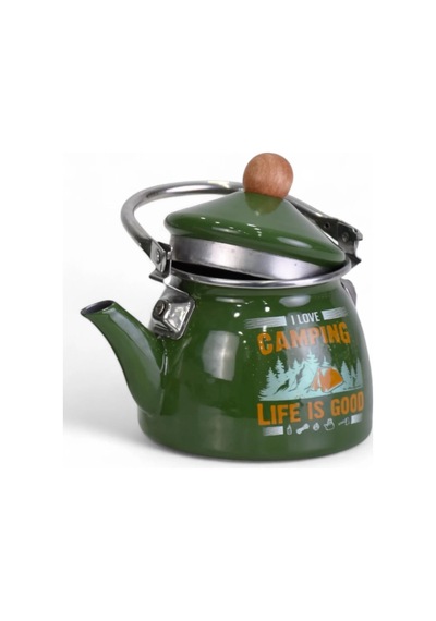 Pr Home Camping Emaye Demlik Kettle Küçük 1.1 Lt Açık Krem