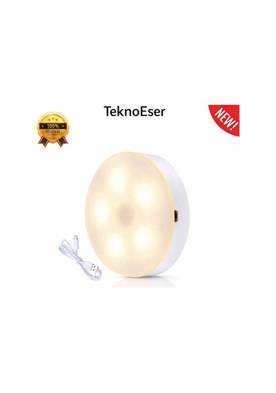 Hareket Sensörlü Led Gece Lambası Otomatik Açılıp Kapanan, Kablosuz, Enerji Tasarruflu Işık Beyaz