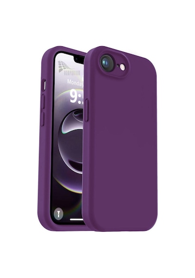 Apple Uyumlu iPhone 16e  Silikon Kılıf - Pastel Renk Tonu Esnek Tam Koruma Kapak - Mor