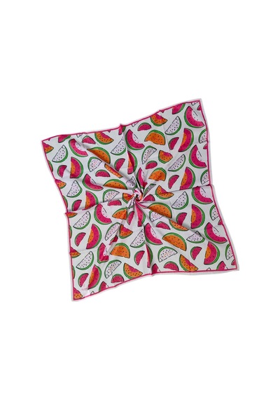 Mim Eşarp Valino Soft Pamuk Çocuk Desenli Eşarp 70x70 Cm Açık Pembe - Karpuz