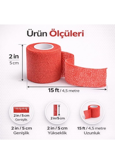 Tr Sarı Elastik Bandaj Çok Amaçlı Spor Ve Veteriner Bandajı, Esnek Destek Sargısı, Bilek Diz Ayak Ve Kas Koru
