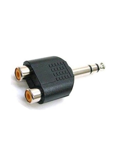 Koodmax 2 Rca Dişi - 6.3Mm Stereo Jak Çevirici Erkek Fiş