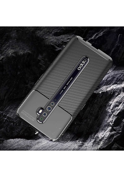 Oppo Reno 2 Kılıf Zore Negro Silikon Kapak Lacivert