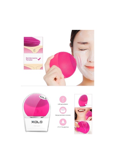 Fuşya Şarj Edilebilir Silikon Yüz Temizleme Peeling Ve Masaj Cihazı Karışık