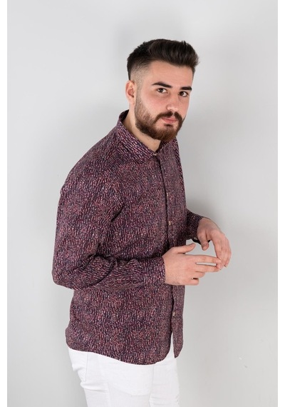 Slimfit Desenli Erkek Gömlek