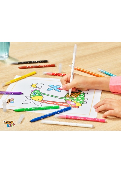 Bıc Kids Magic Silinebilir Keçeli Boya Kalemi 18'li Set 15 Renk + 3 Silgi Kalemi, Yıkanabilir, 5 Yaş Ve Üzeri Çok Renkli