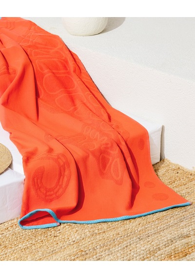 Madame Coco Hicampe %100 Pamuk Plaj Havlusu - Turuncu - 70x150 Cm 8684427224410 Turuncu