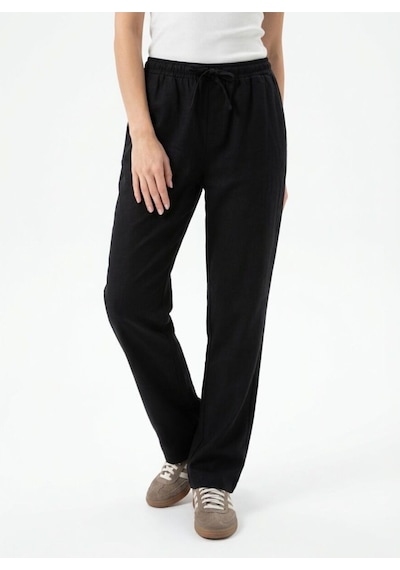 Straight Fit Kadın Pantolon Siyah
